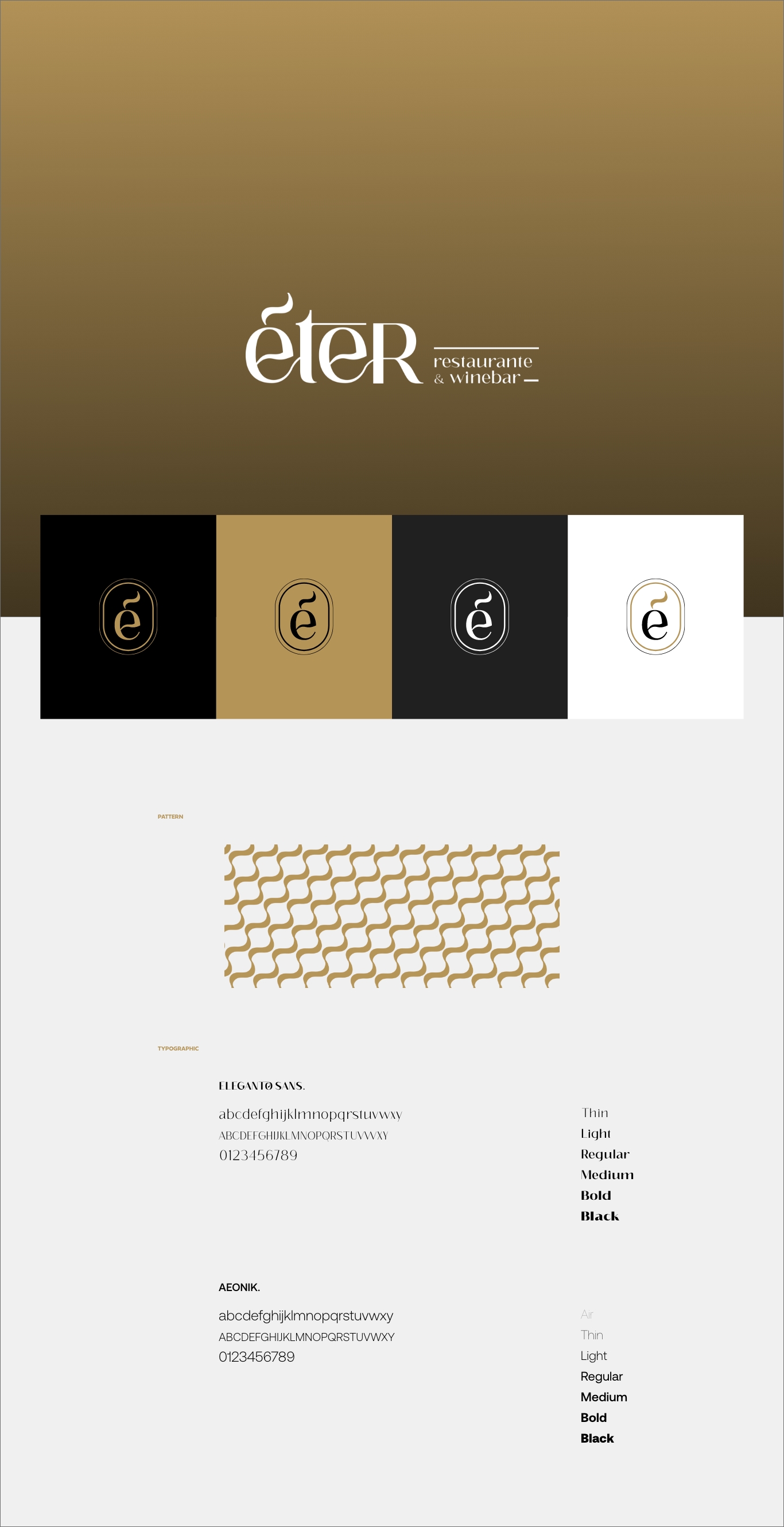 branding developed for Eter - restaurant & winebar